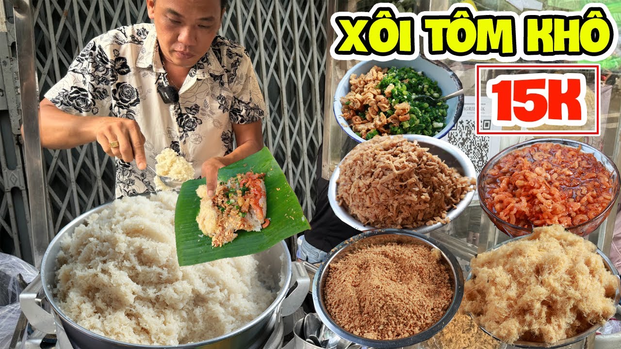 Ngon Rẻ Xôi Tôm Khô 15K Khách Bu Đông Đen Mua Tới Tấp Làm 2 Vợ Chồng Bán Mỏi Cả Tay Ở Vỉa Hè Q5