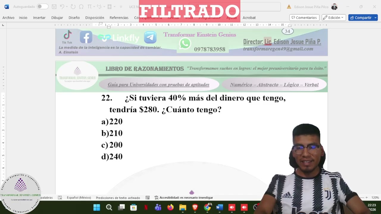 Ejercicios numérico UCE-UNESUM-UNTMACH... + 🇪🇨 PORCENTAJES