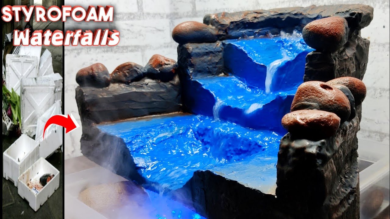 Amazing Wonderful Indoor Tabletop Styrofoam Waterfalls | Homemade Indoor Desktop DIY Waterfalls