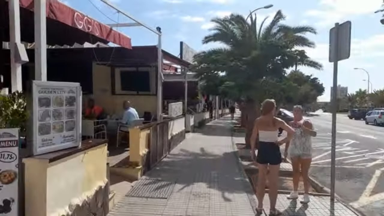 Los Cristianos Tenerife Royal Palm Apartments Walk Down to the Promenade Meeting More Irish Viewers