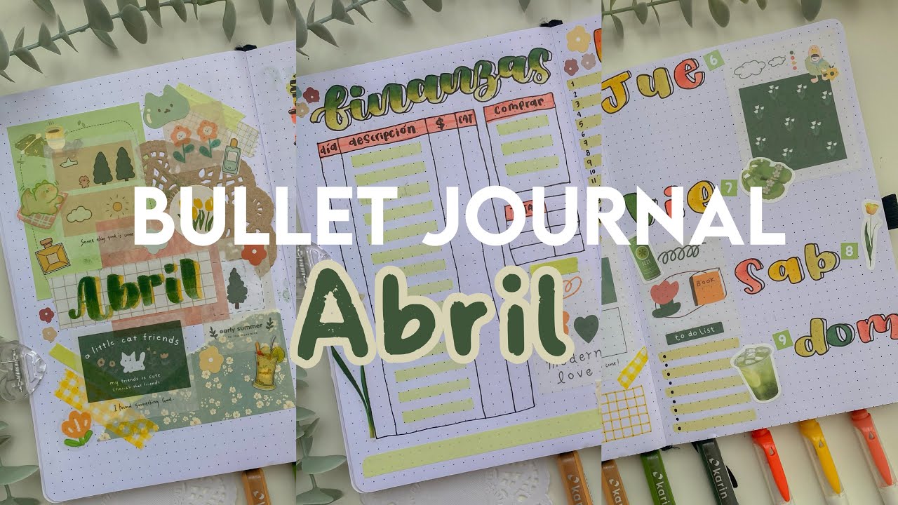 🪴Bullet Journal Abril 2023 || planea conmigo en una cafetería