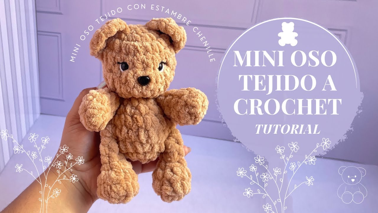 Oso a crochet f&aacute;cil y r&aacute;pido con estambre chenille 🧸 amigurumi 18cm. Tutorial paso a paso