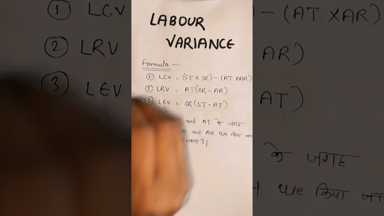 Labour Variance Formula B.com final year 