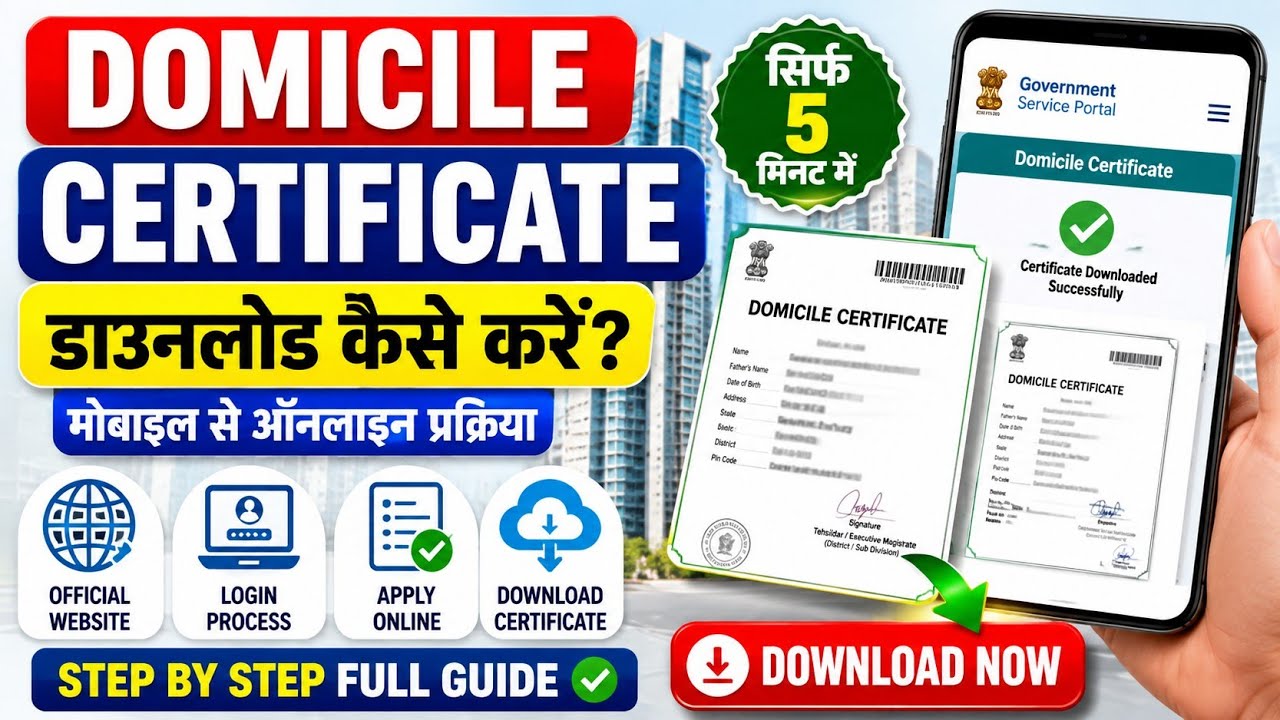 Domicile Certificate Download Kaise Kare | How To Download Domicile Certificate In Mobile Online
