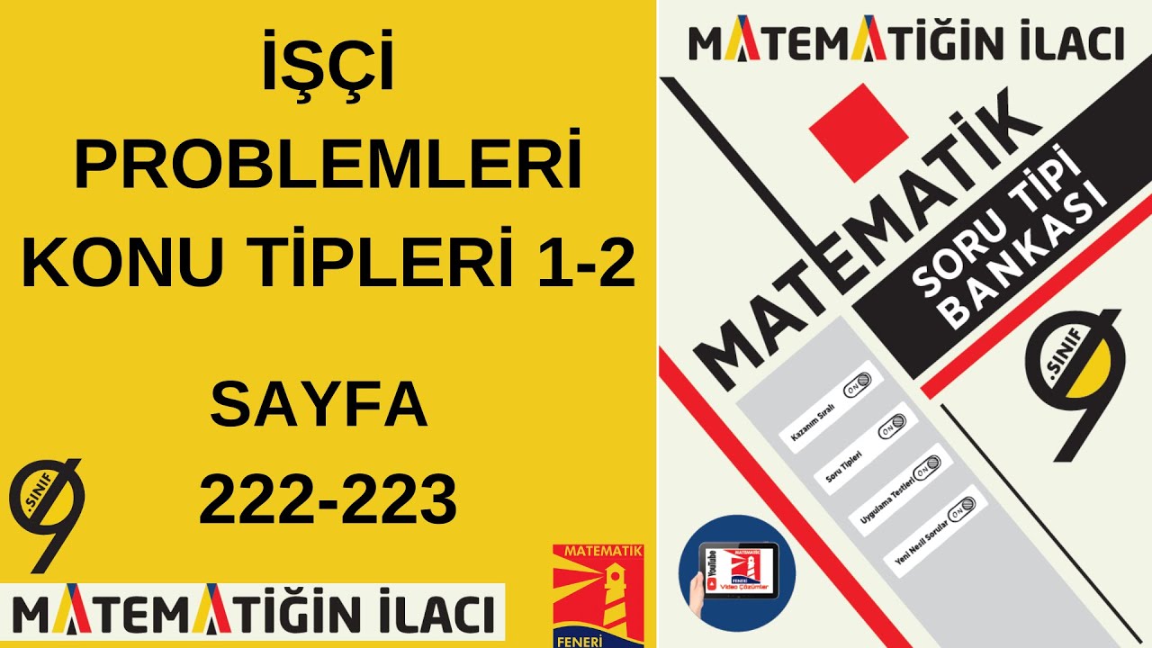 ACİL YAYINLARI 9. SINIF MATEMATİĞİN İLACI SORU TİPİ BANKASI(İşçi Problemleri Konu Tipleri 1-2)