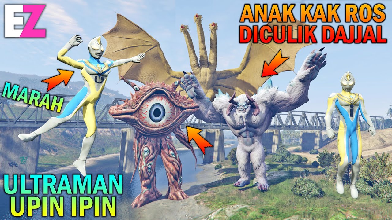 ANAK KAK ROS DICULIK MONSTER DAJJAL, ULTRAMAN UPIN IPIN MARAH - GTA 5 SULTAN BOCIL