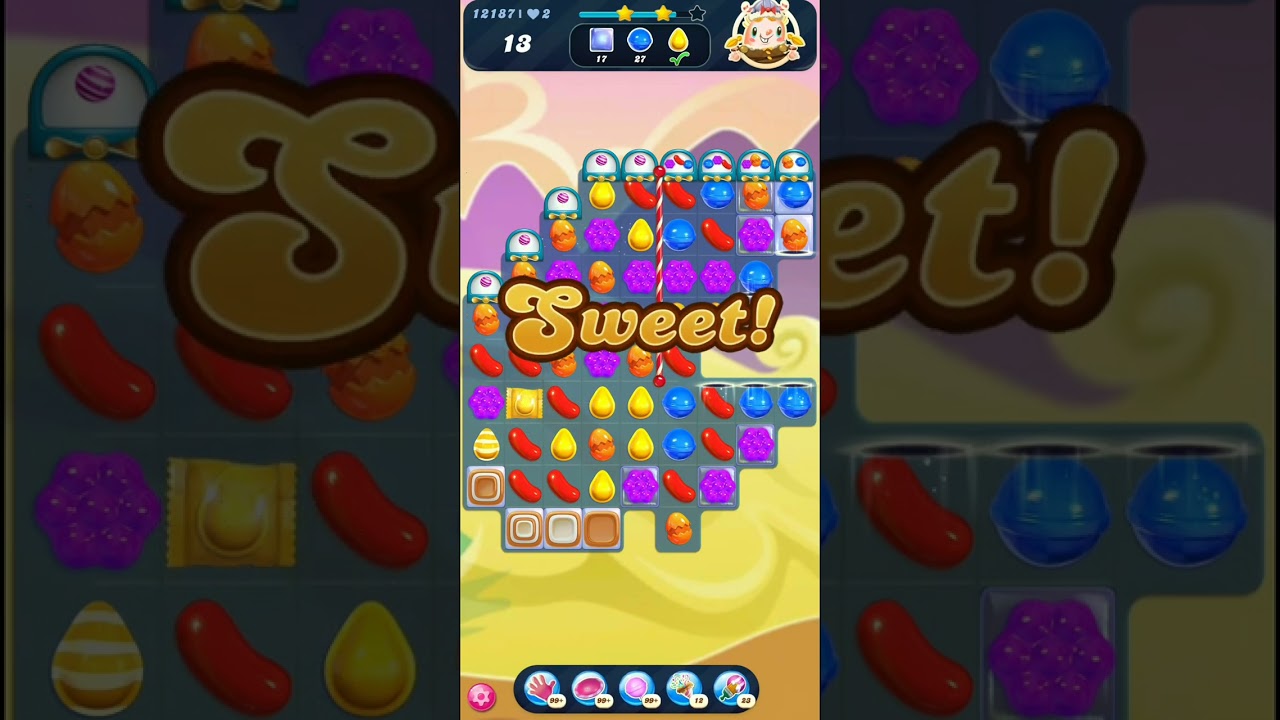 Candy Crush Saga Level #12187. Three sugar stars.