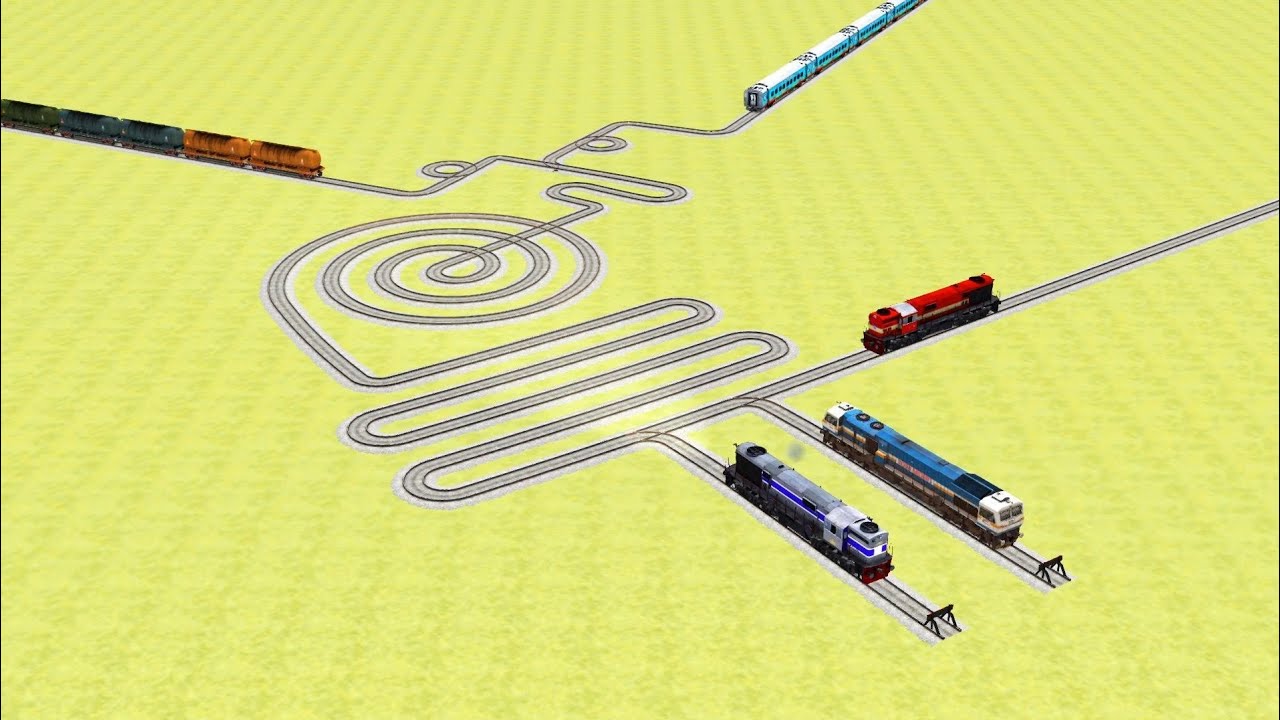 AI TRAIN CROSSING CIRCLES UTRUN CURVED RISKY BUMPY 360&deg;DEGREE ROUND RAILWORK RAILROAD 