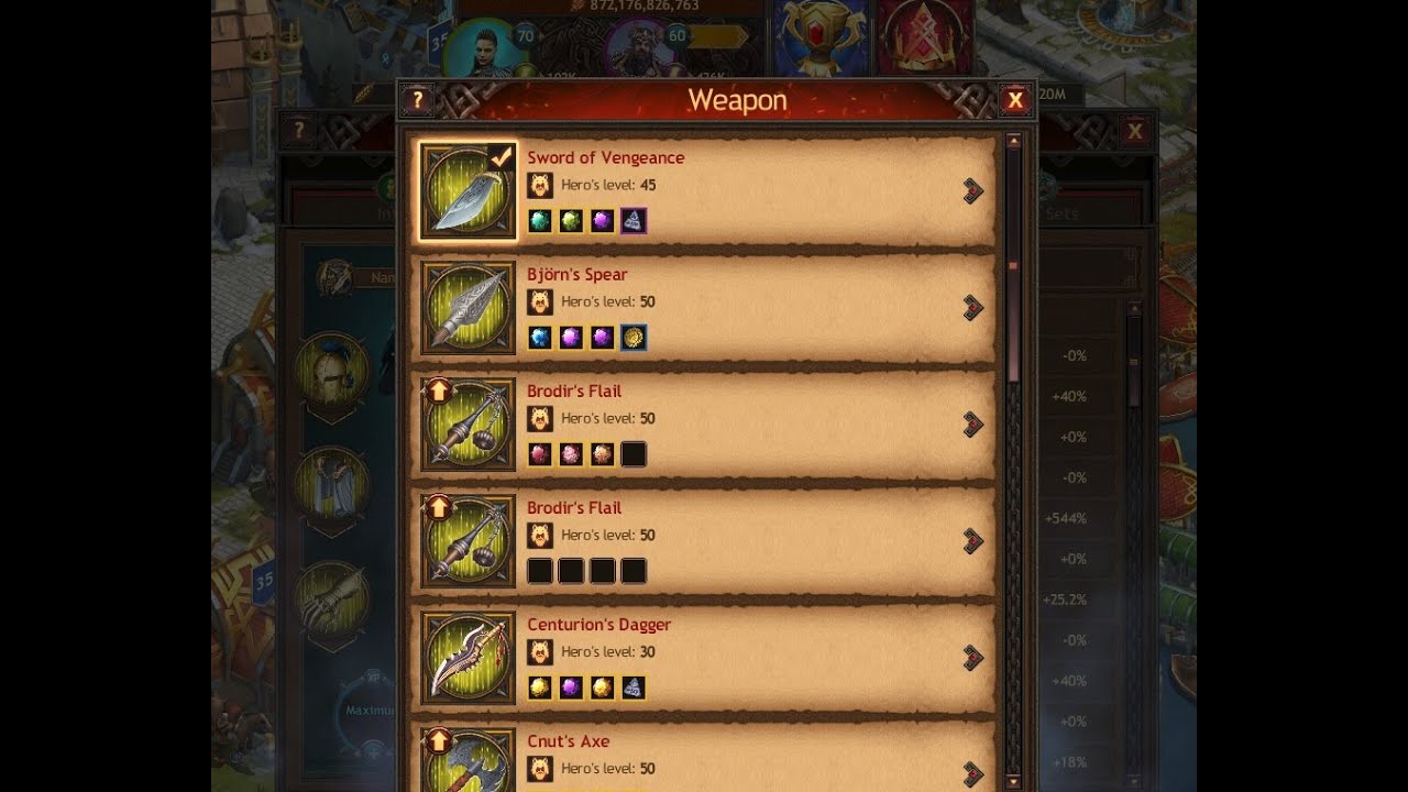 Vikings: War of Clans. Guide to upgrading legendary hero equipment