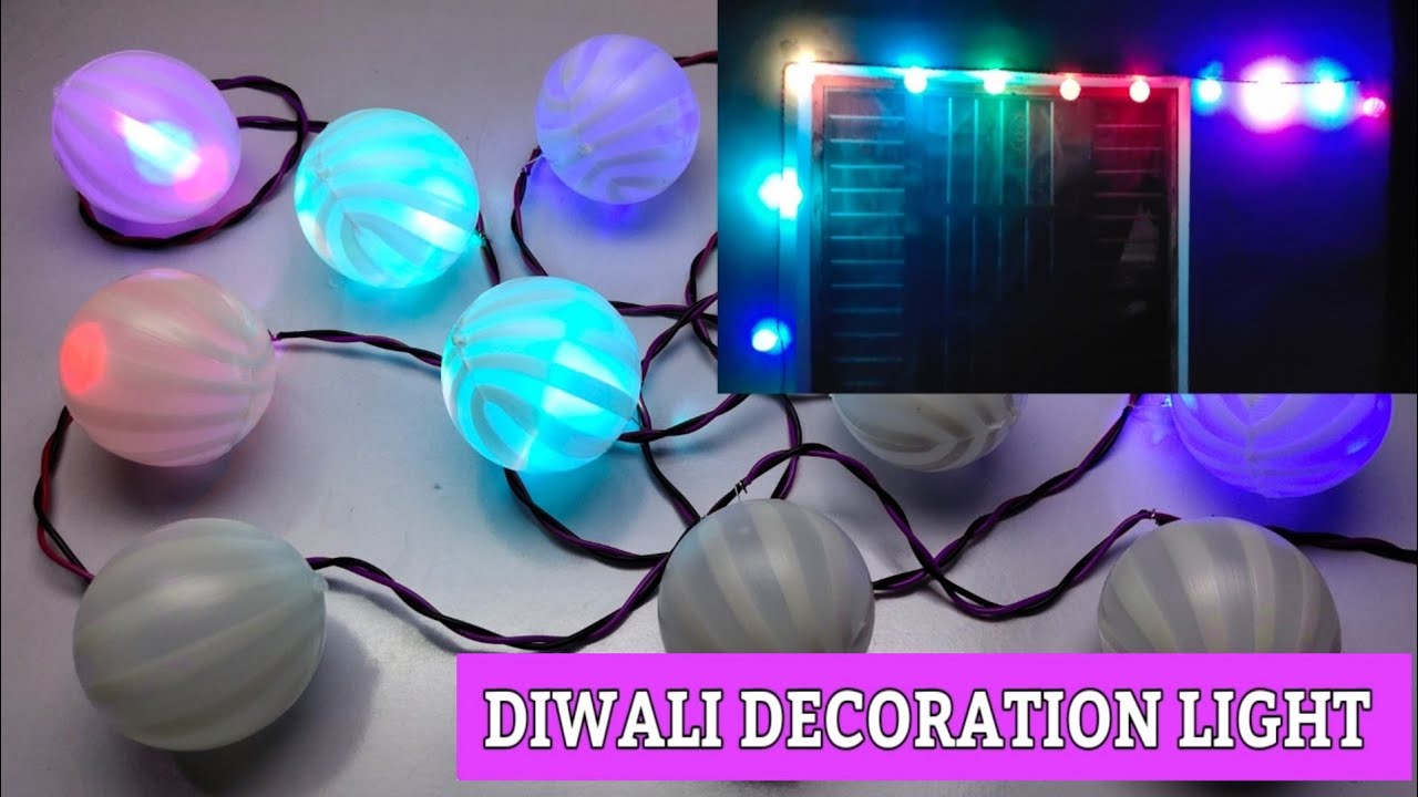 How To Make Best Diwali Decoration Light With Playing Balls || Unique Idea