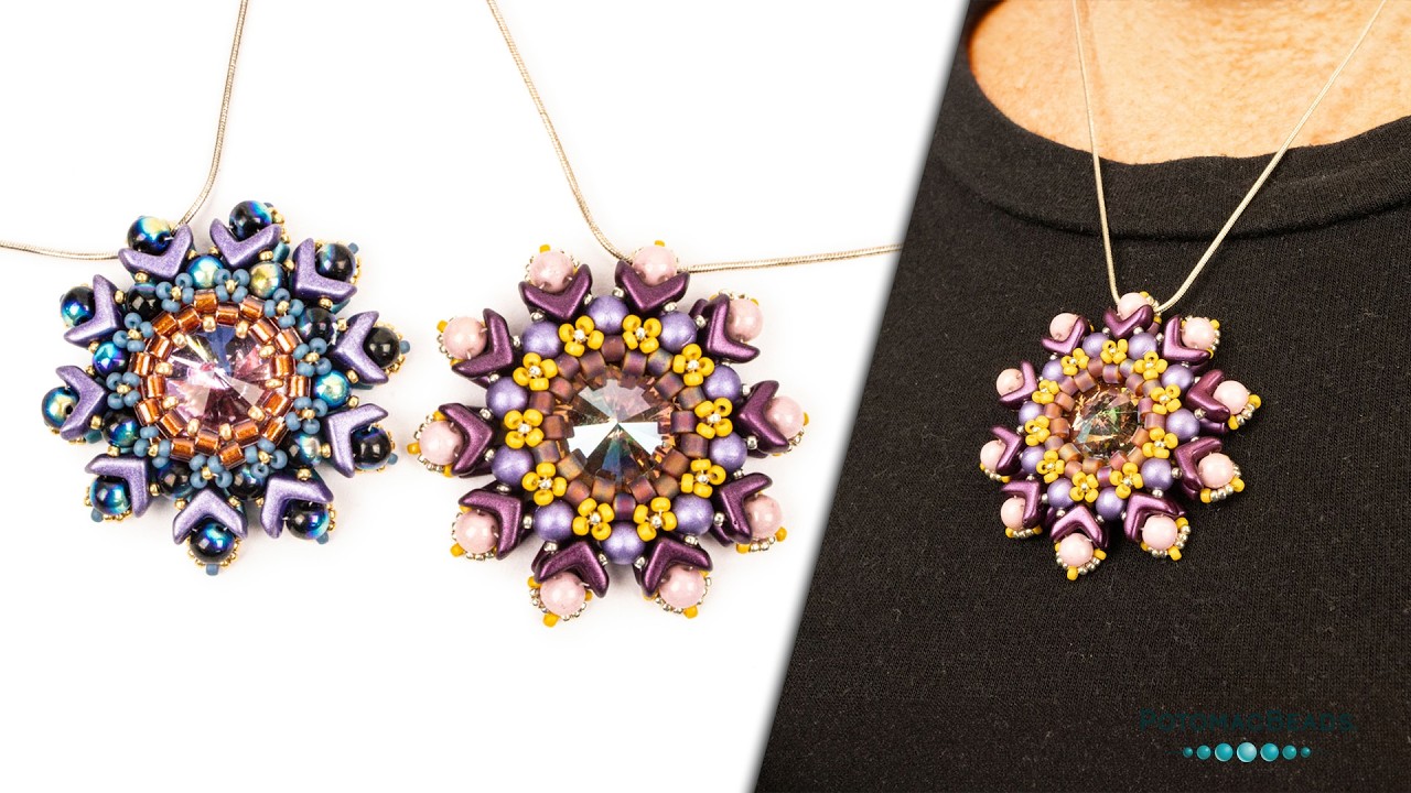 Ensemble Crystal Pendant Tutorial - DIY Jewelry Making Tutorial by PotomacBeads