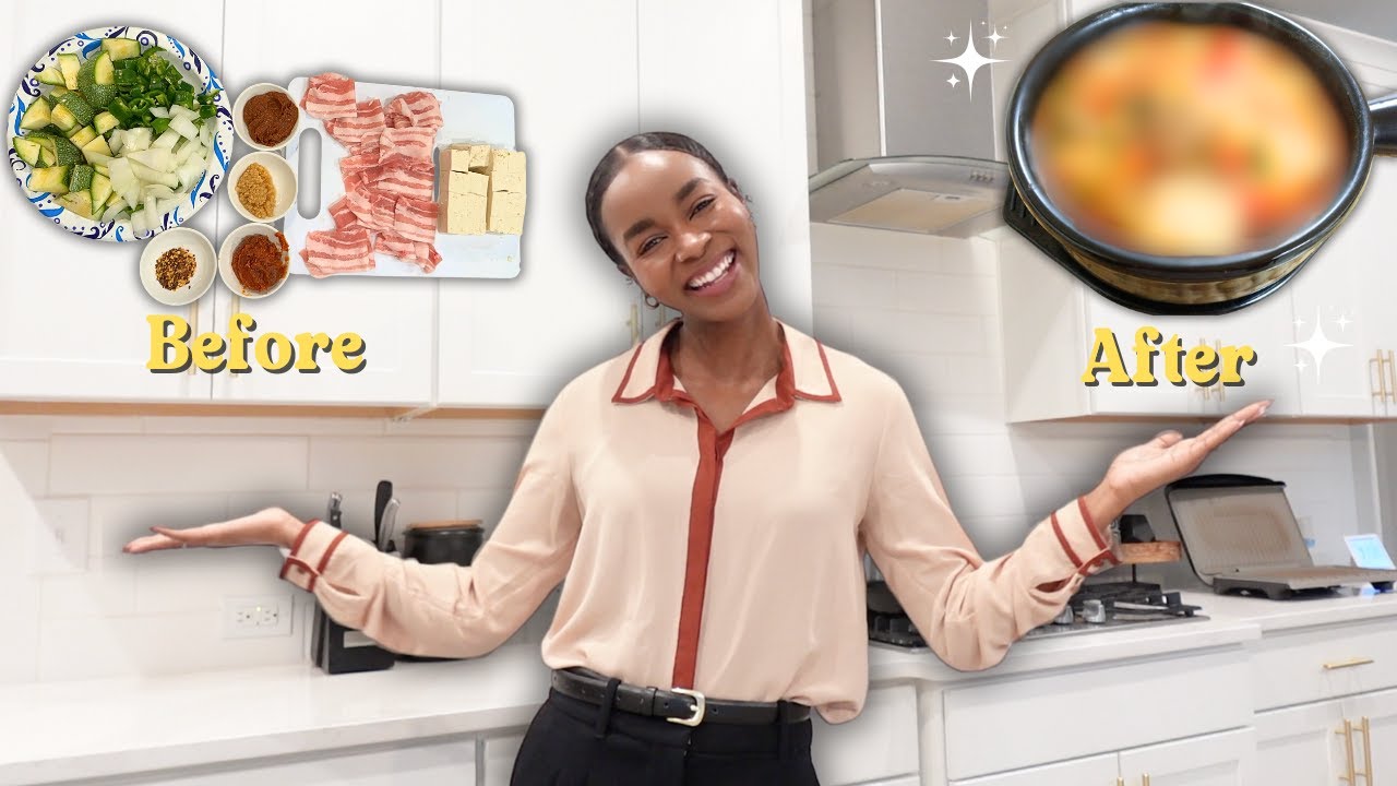 Somebody Wife Me, I'm A CHEF 👩🏾‍🍳 | Cooking Korean Food for the FIRST TIME (+ my family's reaction)