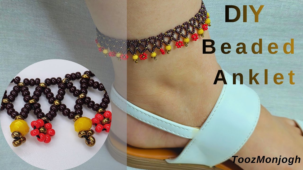 How to Make a Stunning Beaded Anklet at Home @toozmonjogh #DIYJewelry #Beaded #anklet 