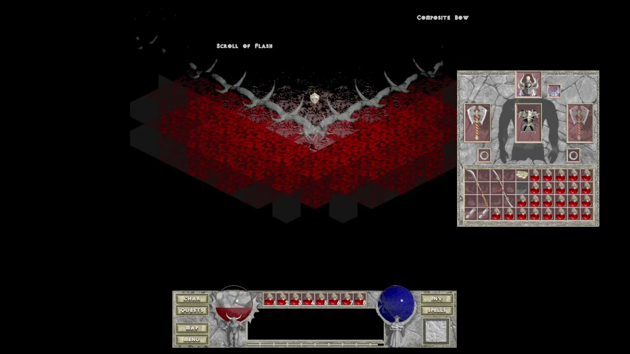 Diablo + Hellfire Hell difficulty - Barbarian - Defeating Diablo (DevilutionX 1.4.1)