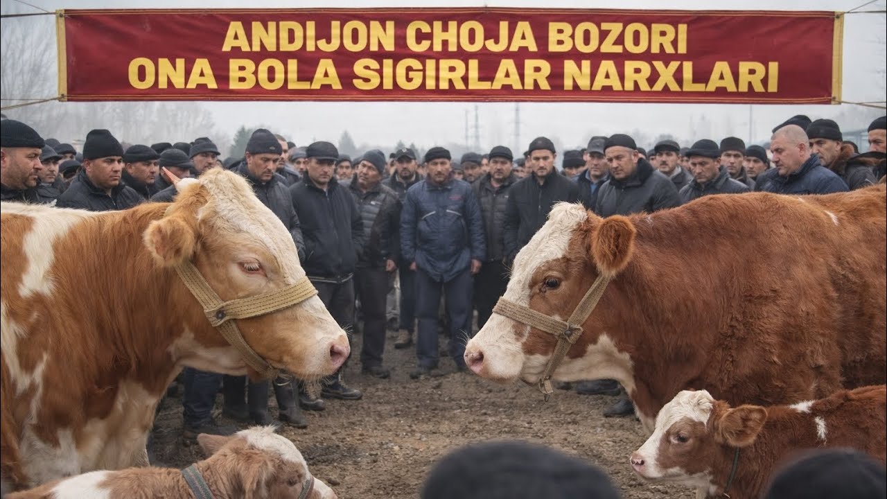 Andijon choja bozori zotor ona bola sigirlar qatori