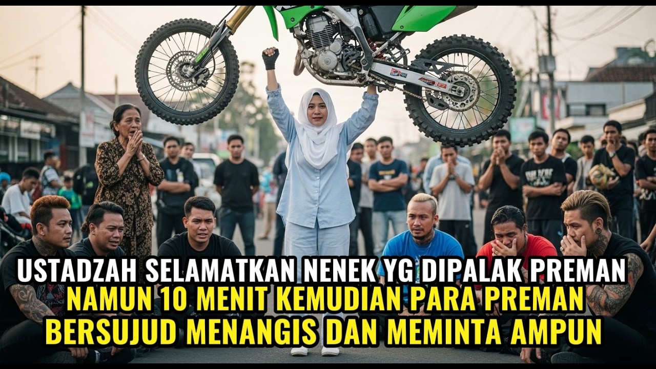 USTAZAH CANTIK SELAMATKAN NENEK YG DIPALAK PREMAN,10 MENIT KEMUDIAN PARA PREMAN BERSUJUD MINTA AMPUN