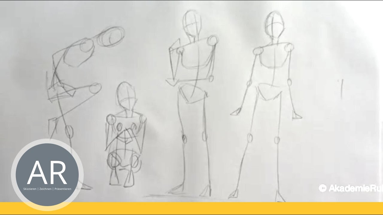 Zeichnen lernen - Grundgerüst des Körpers - Akademie Ruhr Tutorial