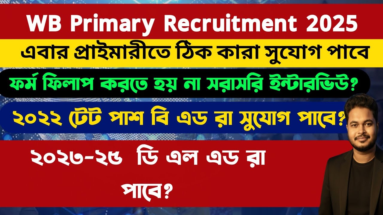 WB Primary Teachers Recruitment 2025: wb primary recruitment 2025: wb primary tet 2025: how to apply