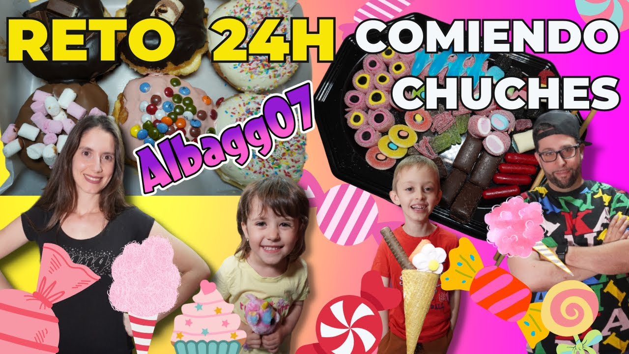 Reto 24h comiendo chuches & dulces 🍭 🍬 🧁 🍩 🍧