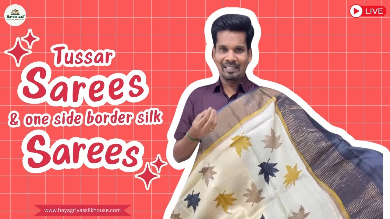 LIVE - Daily wear sarees and one-side border sarees #cottonsarees #hayagrivassilkhouse #livevideo
