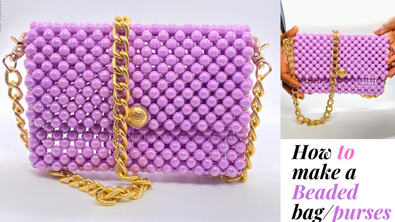 HOW TO MAKE A BEADED BAG/ PURSES//EASIEST WAY TO MAKE A BEADED BAG//HOW DO YOU MAKE A  DIY BEAD BAG