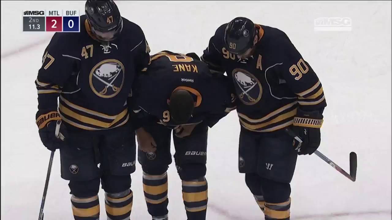 Evander Kane Injured vs Canadiens October 13, 2016