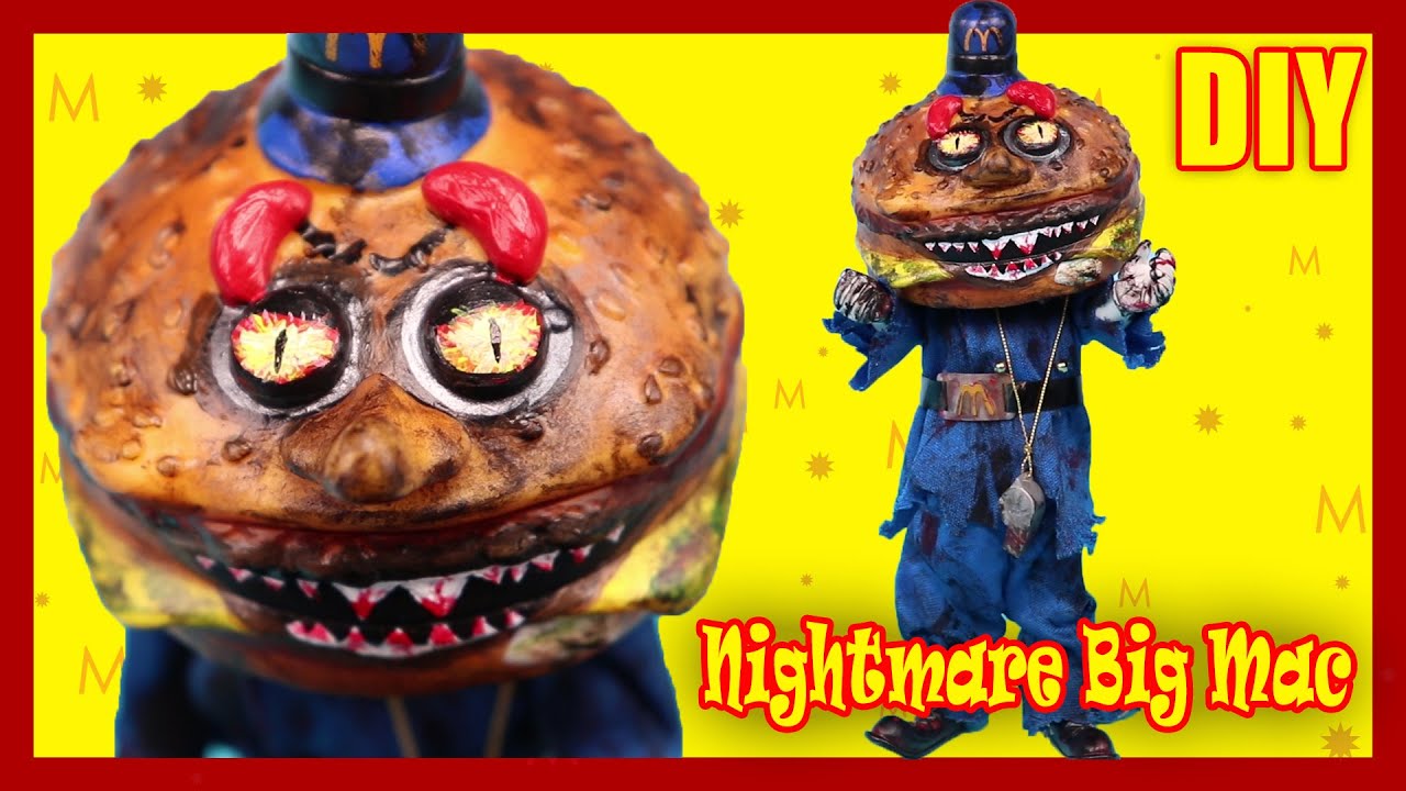 Creepy Nightmare Officer Big Mac DIY Makeover Repaint - Custom McDonald's Scary Art Doll Tutorial