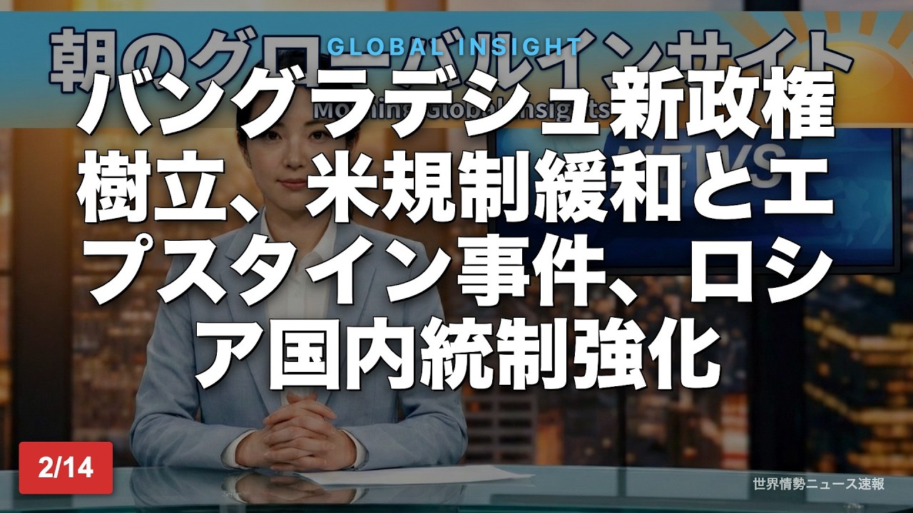 【GDELT-AI生成】耳から10分の今日の世界ニュース｜2026年2月14日news program