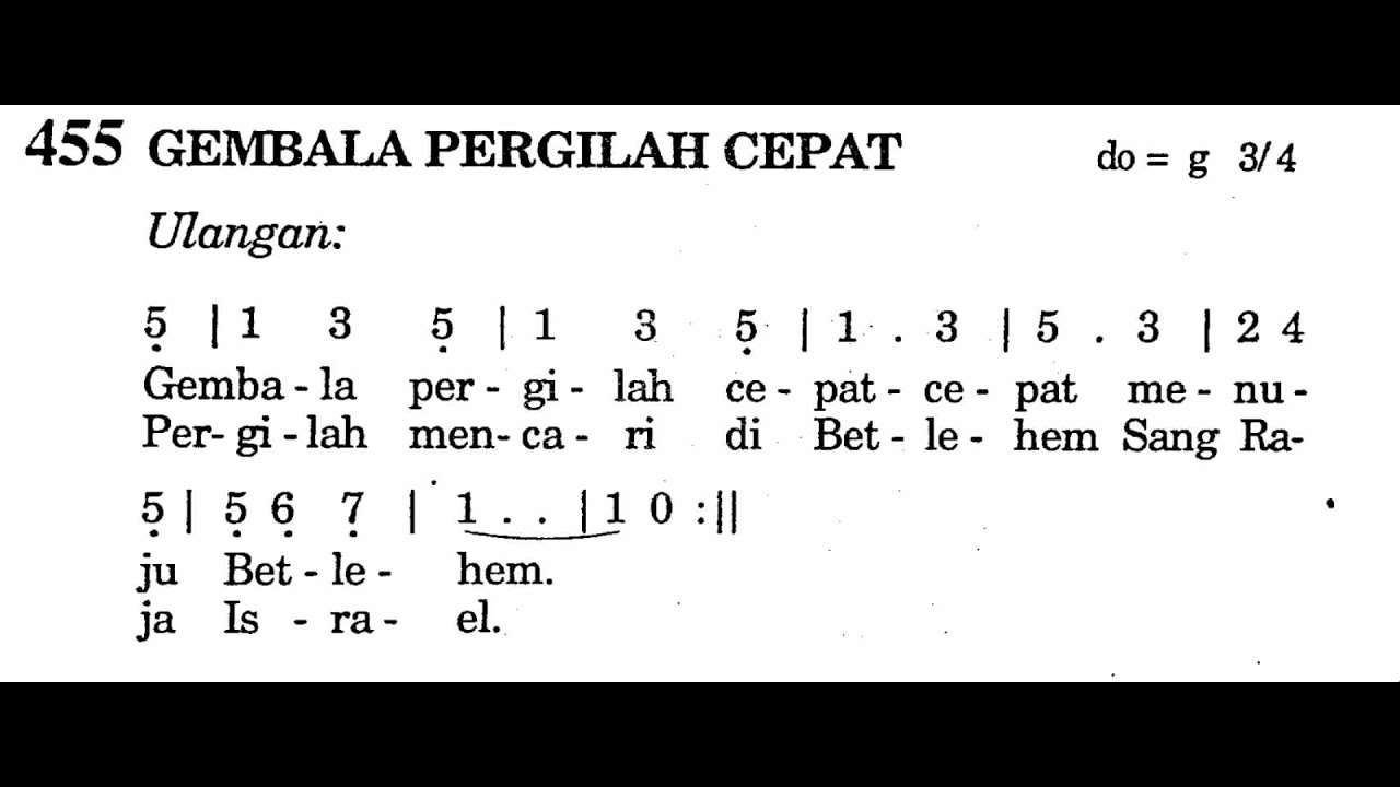 455. GEMBALA PERGILAH CEPAT | Lagu Masa Natal | Puji Syukur Katolik