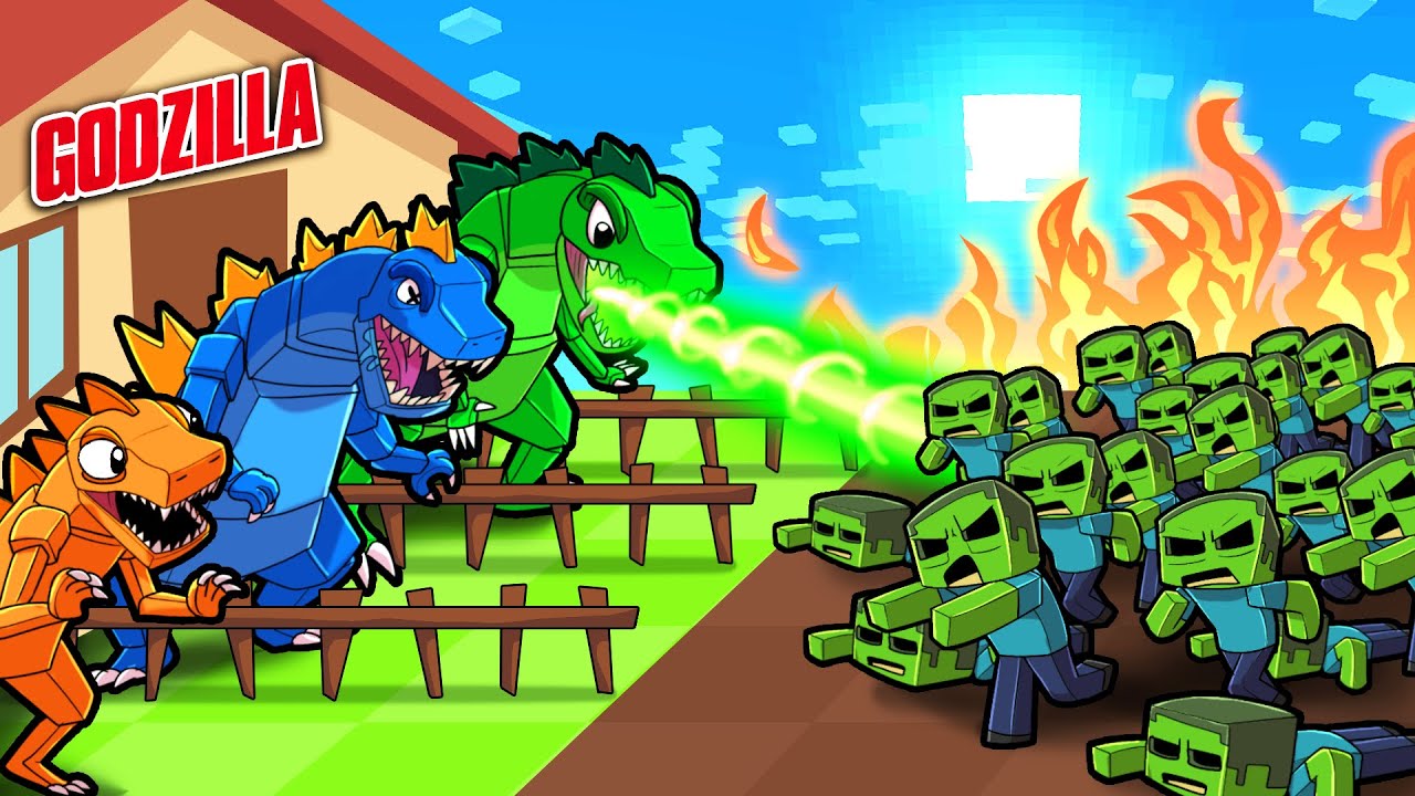 GODZILLA PLANTS vs ZOMBIES SURVIVAL! (Rainbow Godzilla)