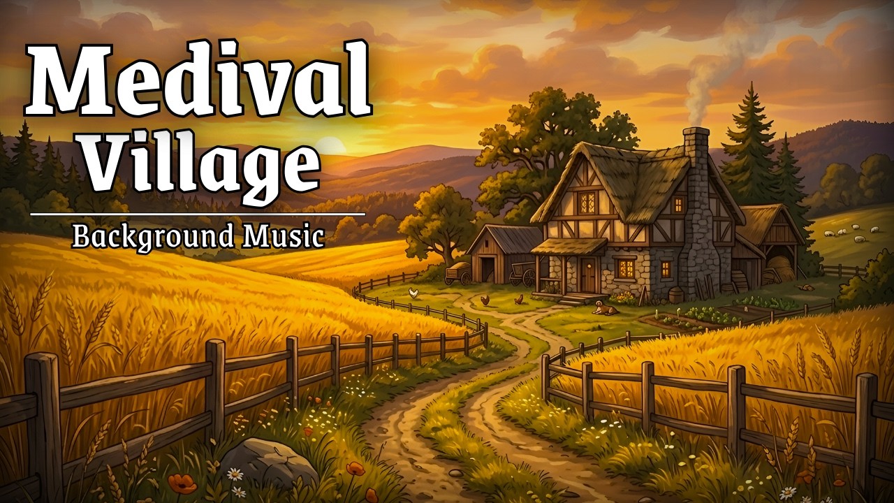 Medieval Village Background Music | Sunny Fields & Simple Living