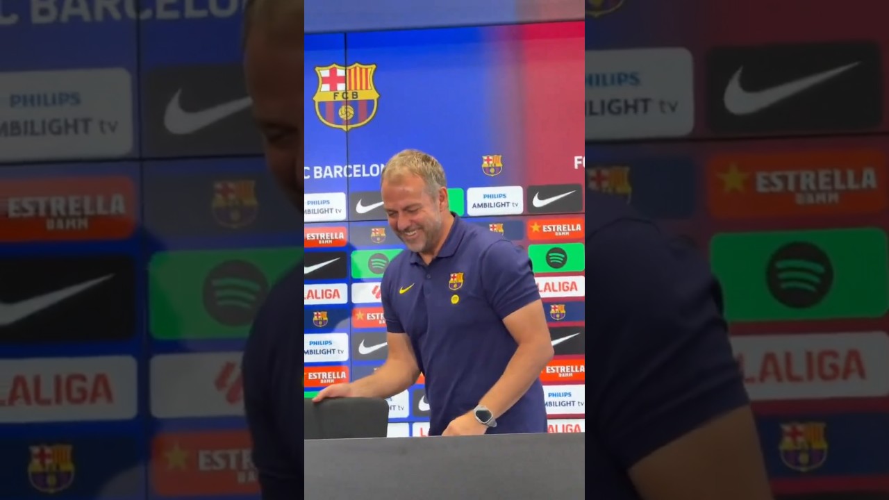 ❤️😂 Hansi Flick apr&egrave;s la conf&eacute;rence de presse de veille de match du Bar&ccedil;a #football #shorts