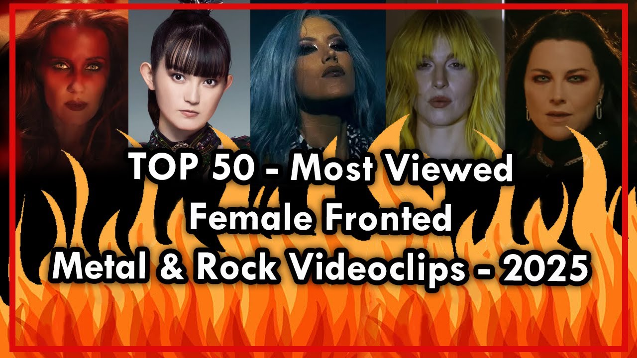 ТОП-50 — Самые просматриваемые видеоклипы в стиле метал и рок в 2025 году (с женским вокалом)