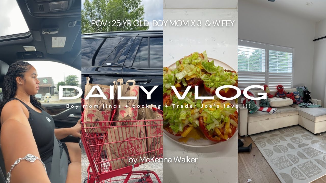 DIML VLOG as young mom of 3|reset day , cooking, cleaning + New Trader Joe&rsquo;s finds + boy mom things