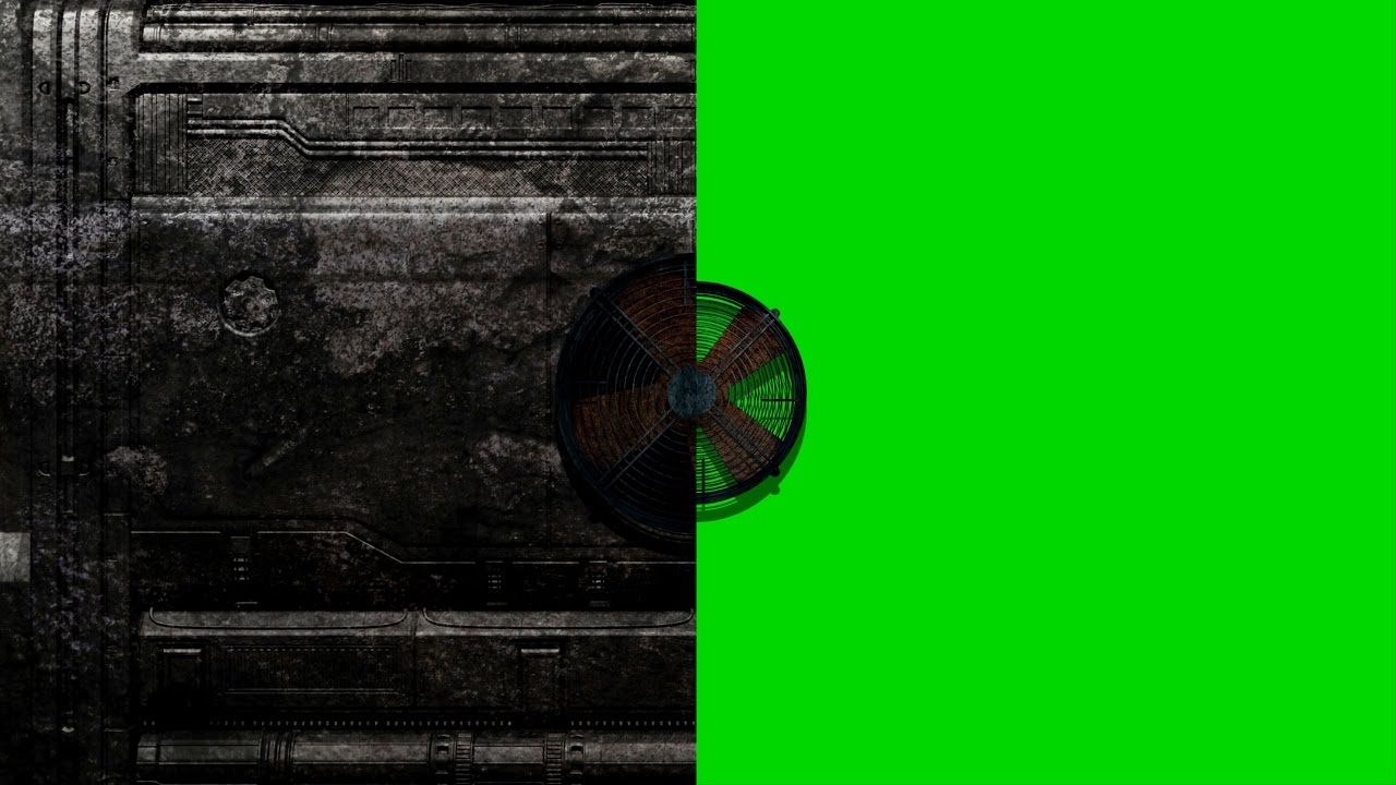 4K Sci Fi Green Screen Background, Ventilation Fan.