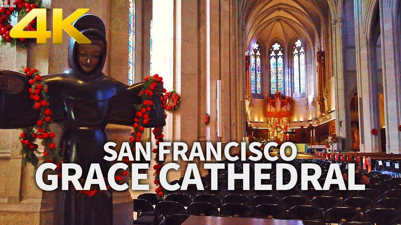 SAN FRANCISCO - Grace Cathedral in Downtown San Francisco, California, USA, Travel, 4K UHD