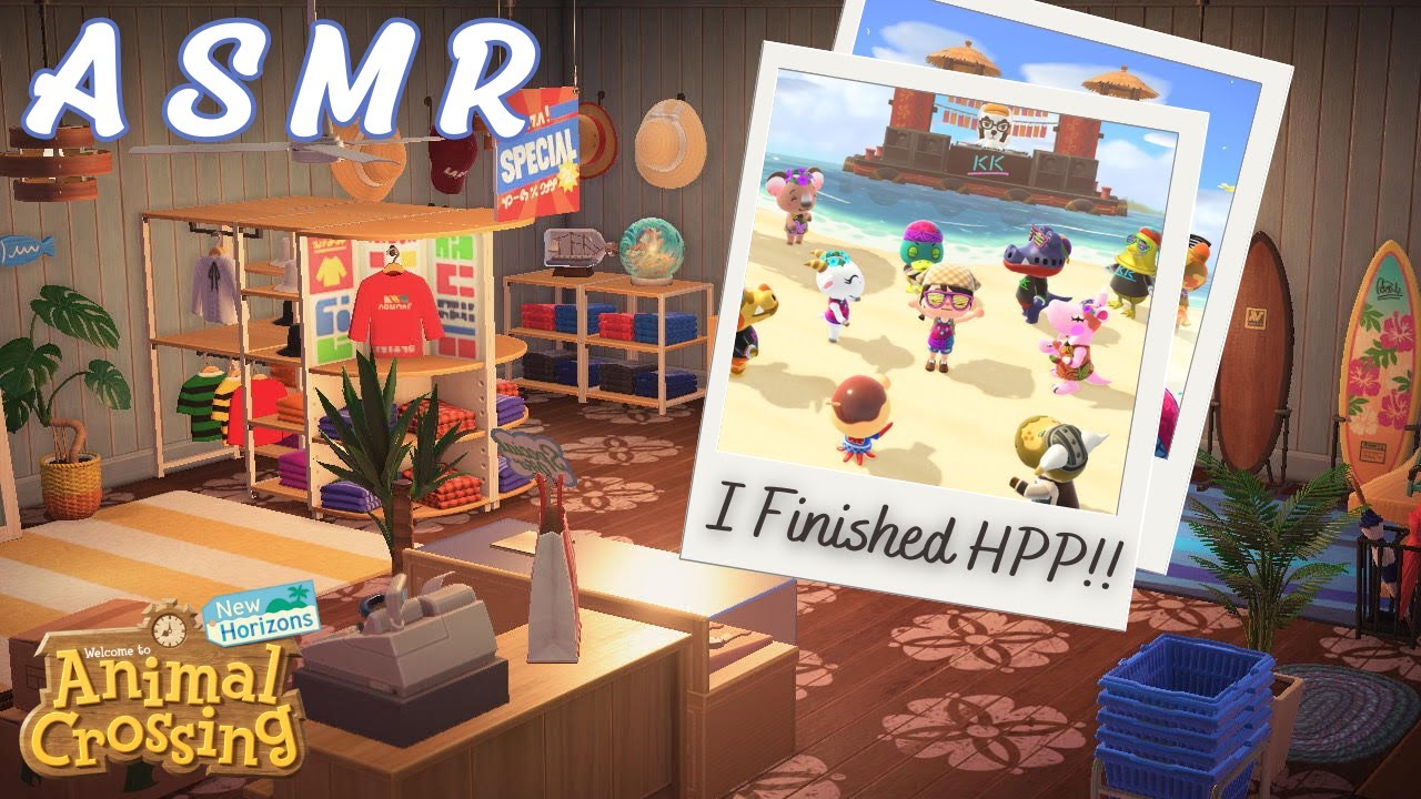 ASMR 🌴decorating a beachside shop in Animal Crossing New Horizons + layered sounds!