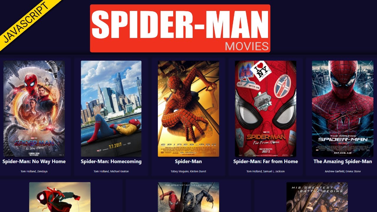 App Spiderman API Movies - Vanilla JavaScript