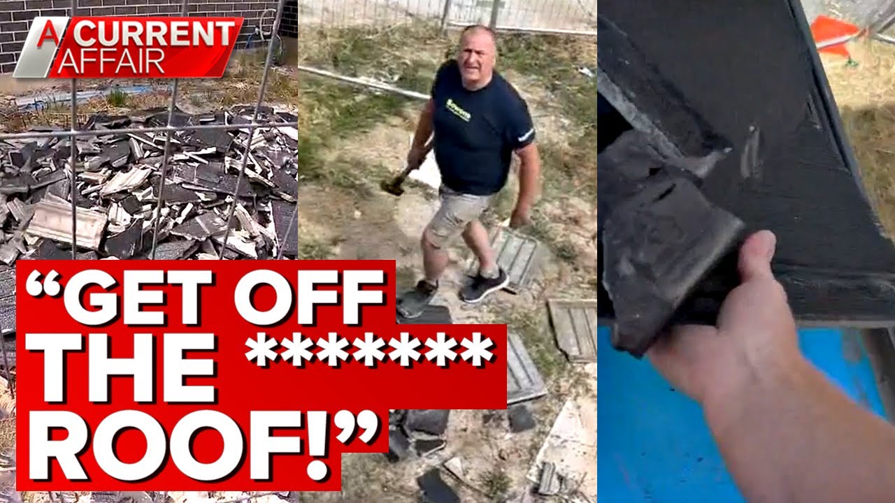 Fed up tradie rips up roof tiles in pay dispute | A Current Affair