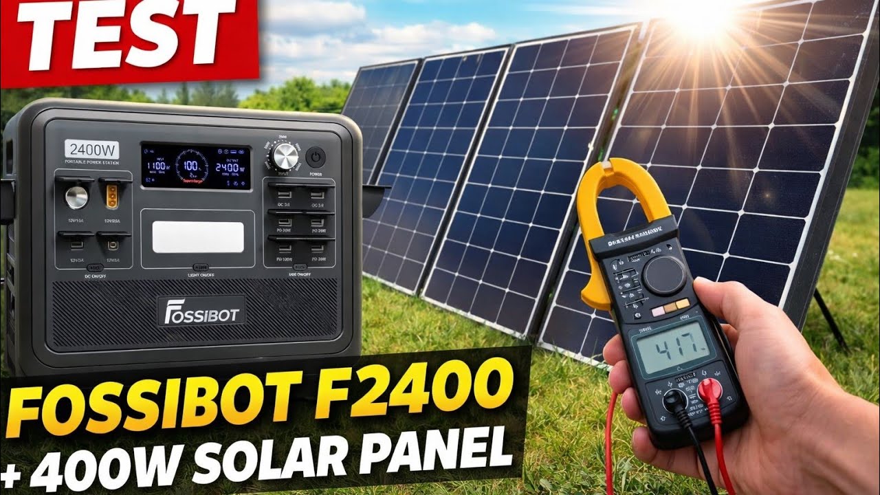 Wiosenne testy Fossibota F2400 i panelu solarnego 400 w.
