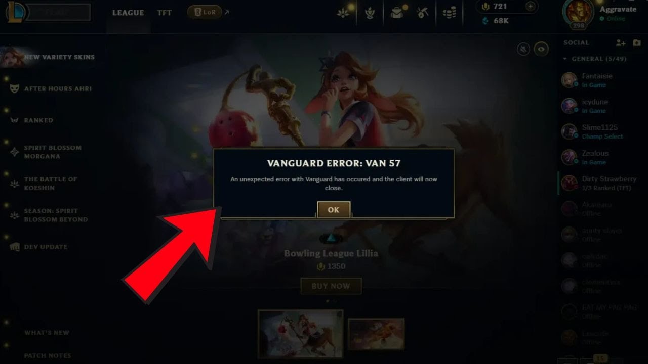 League of Legends Vanguard Login Error VAN 57 – Easy Fix Guide