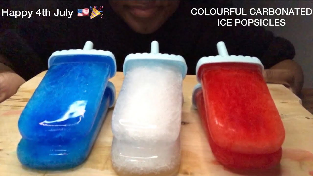 ASMR ICE EATING| COLOURFUL CARBONATED ICE POPSICLES| #iceeating  #carbonatedice  #asmr