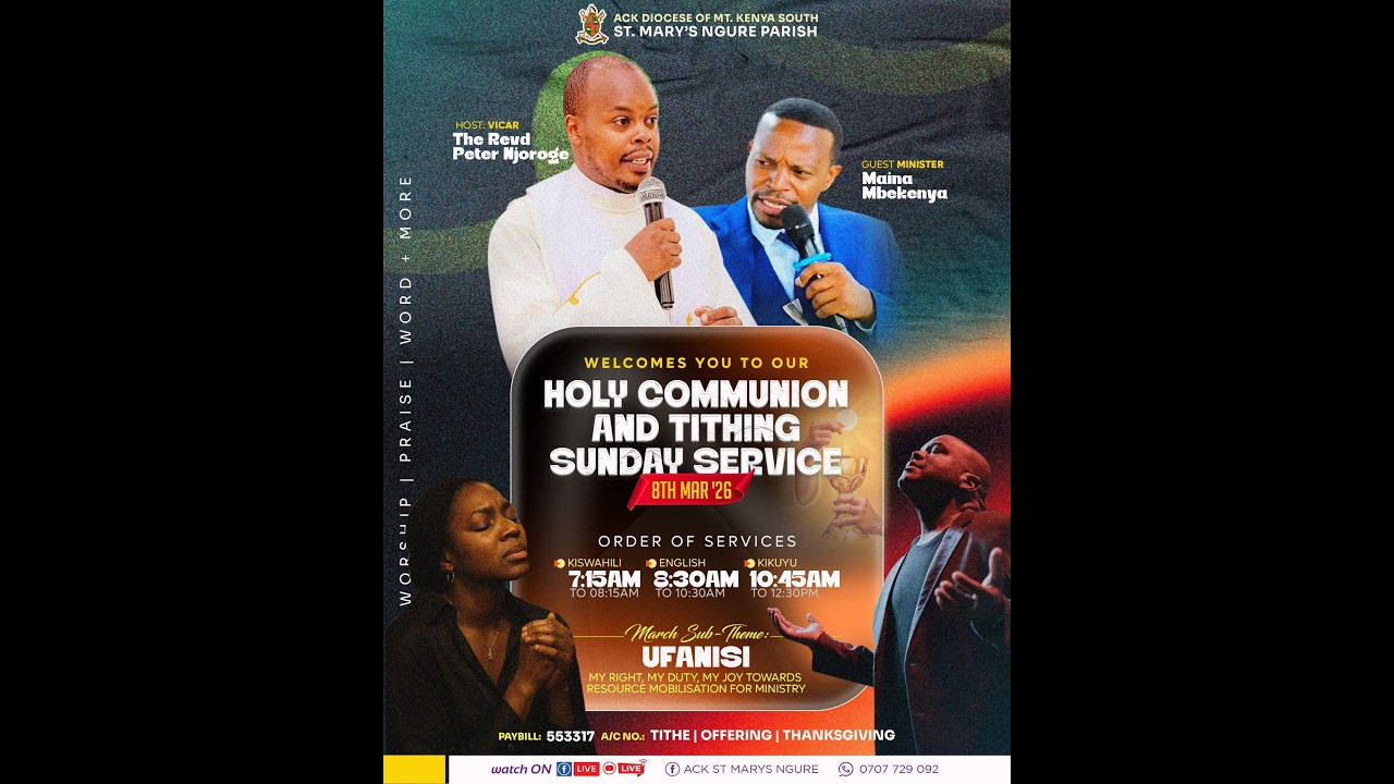 🔴KIKUYU SERVICE - [ UFANISI ]-ACK St. Mary's Ngure  |08/03/2025 |LIVE STREAM.