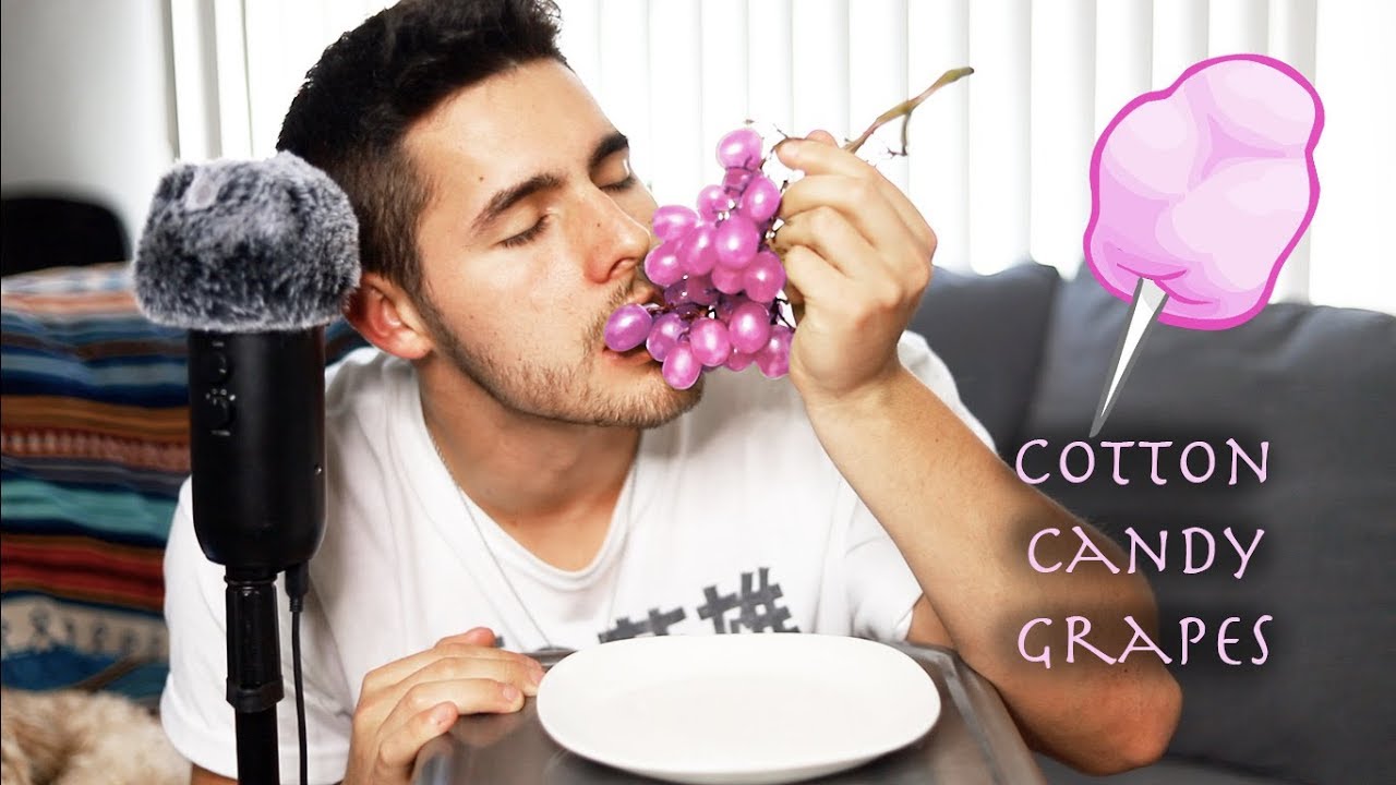 ASMR Cotton Candy Grape Mukbang (Intense Crunchy Eating Sounds & Breathing)