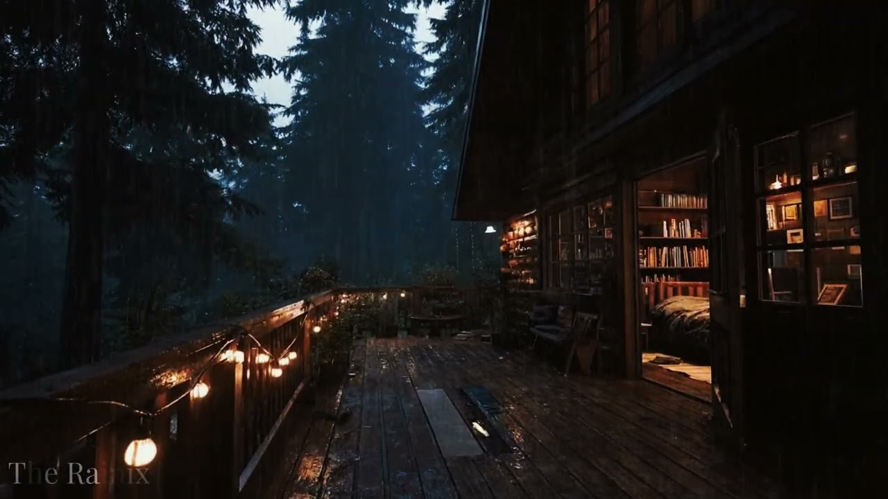 Rain Sounds in a Forest Cabin 🌲 | Relaxing Rain for Peaceful Sleep