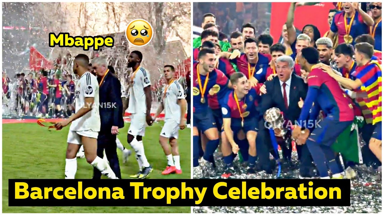 💔Mbappe Heartbroken Reaction to Barcelona Celebration & Winning Moment in Spanish Super Cup final