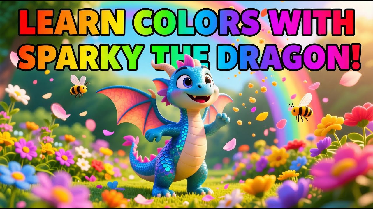 Learn Colors with Sparky the Dragon! 🐲🌈 | Rainbow Garden Adventure