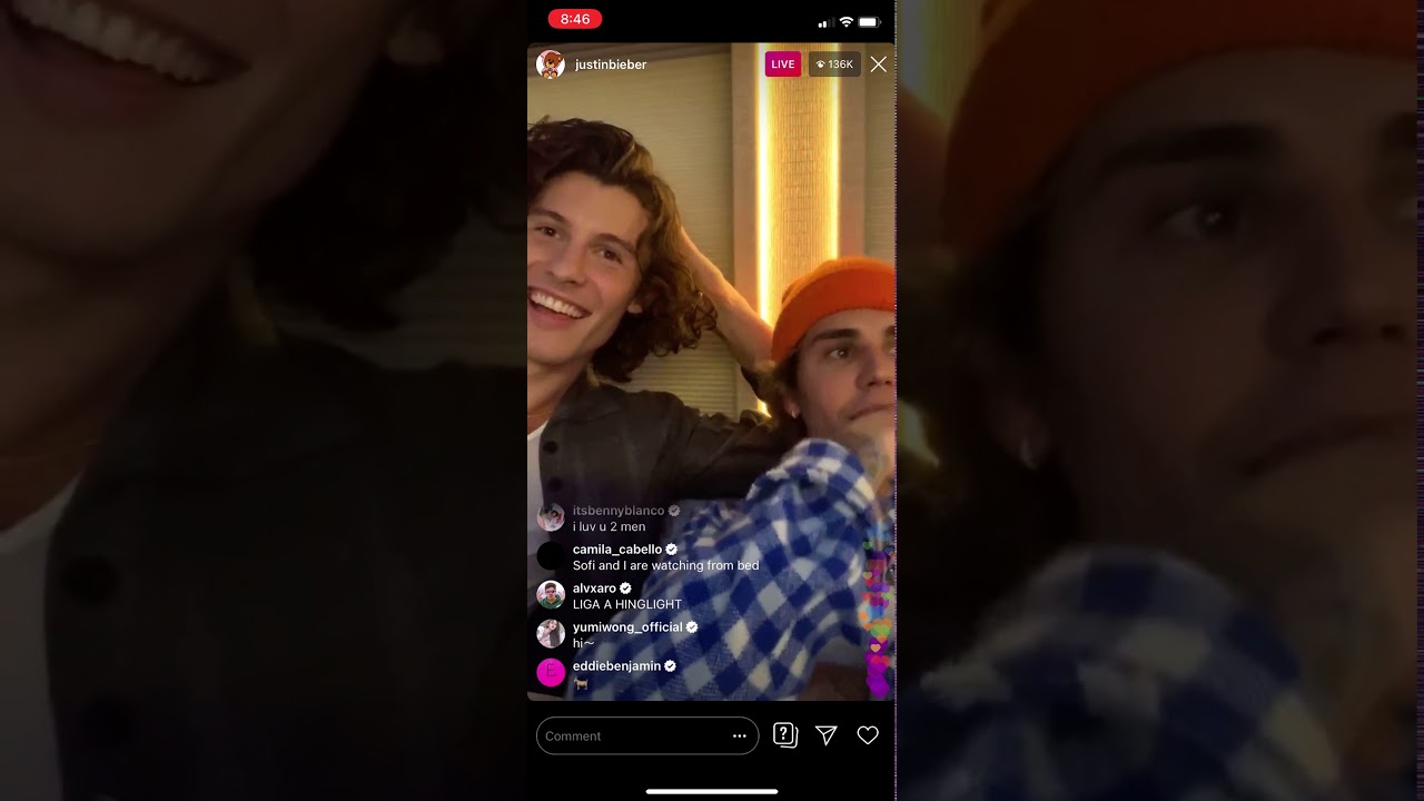 Justin Bieber & Shawn Mendes Instagram Live - November 19, 2020