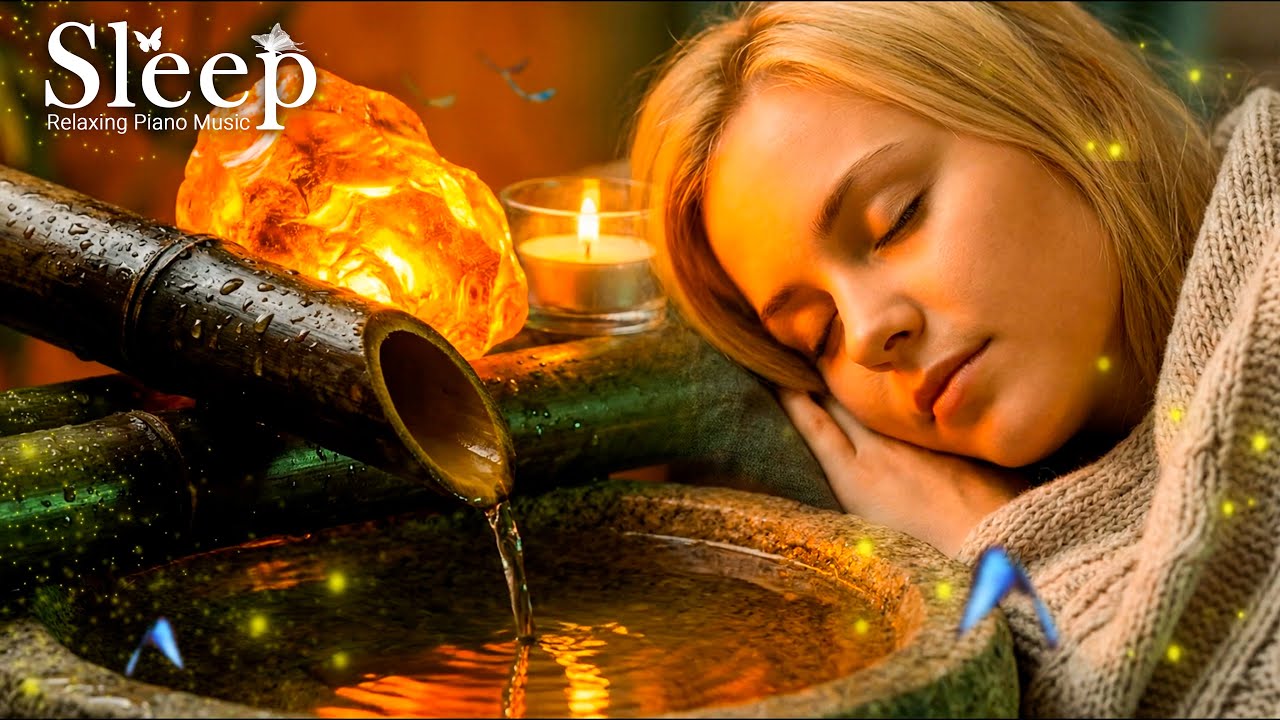 Sleep with Bamboo Water 🍁 Peaceful Piano & Water Sounds 🌿 Reduce Overthinking, Stress & Sleep Deeply