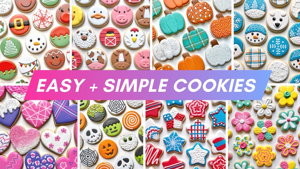 8 Different Easy + Simple Cookie Themes All With ONE Shape ~ Satisfying Cookie Decorating